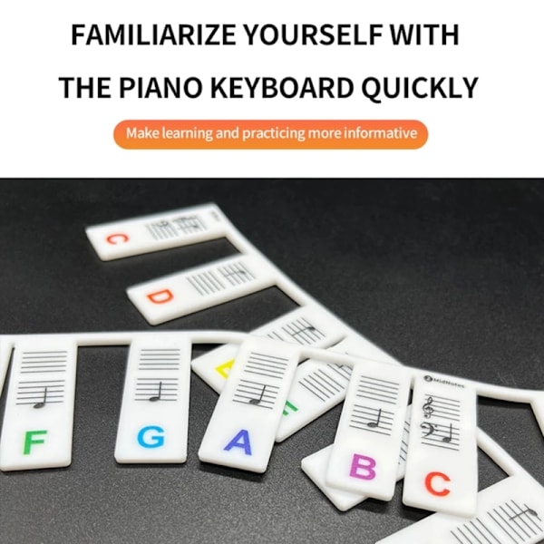 Piano koskettimisto tarrat 88CKey,Rirrotettavaan piano koskettimisto muistiinpano tarrat