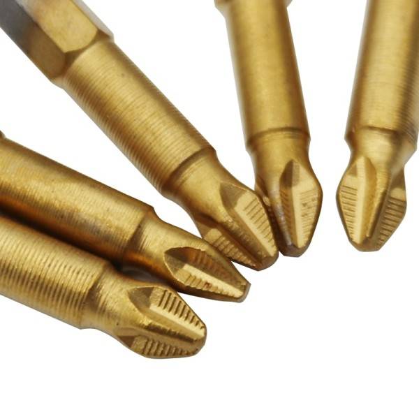 Titan belagd Anti Slip Phillips 1/4" Sexkant Skaft Skruvmejsel Bits L 49mm PH2 Elektrisk S2 Skruvmejsel Bit Handverktyg