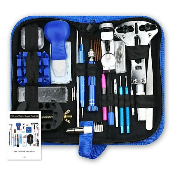 212 delar Klocka Öppnare Reparation Verktyg Kit