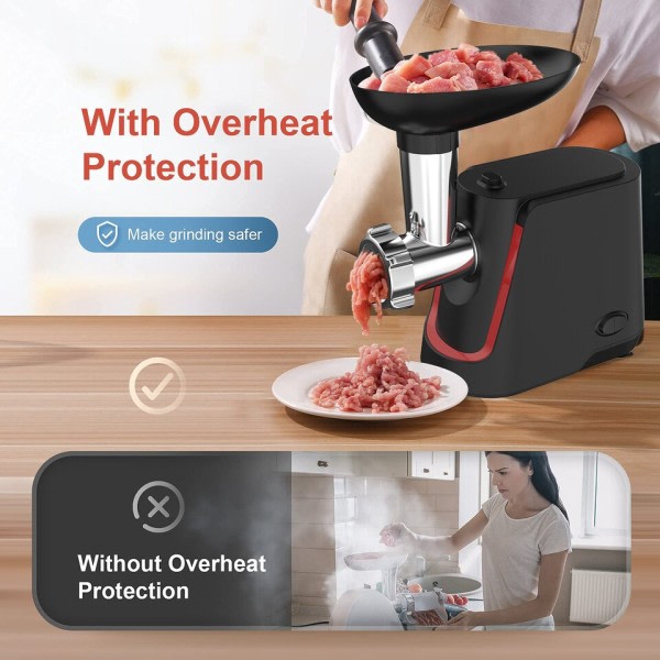 Elektrisk Kød kværn Hjem Pølse Stuffer Kød hakker Overophedning Beskyttelse Mad Processor Multifunktion hakker