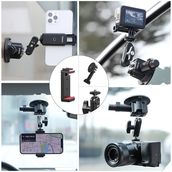 4,5 tommer bil sugekop montering holder kit til telefon action kamera GoPro Hero Insta360 DJI Magic Arm Fleksibel Rotation Glas Sutter