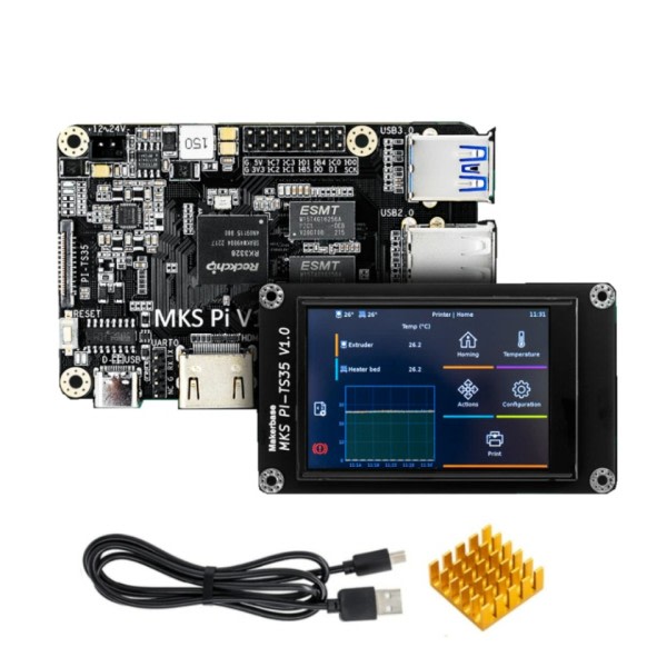 MKS PI V1.1 kontroll kort kontroller 64bitar SOC onboard PI-TS35 display Klipper Skärm för Voron ersätt