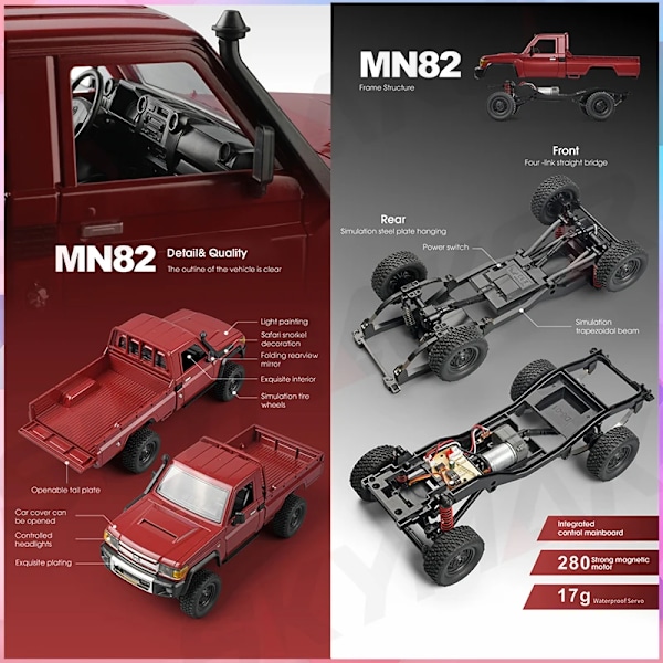 Rc Bil Mn Modell Mn82 Retro Fullskala Simulering Fjernkontroll Modell Bil Leker