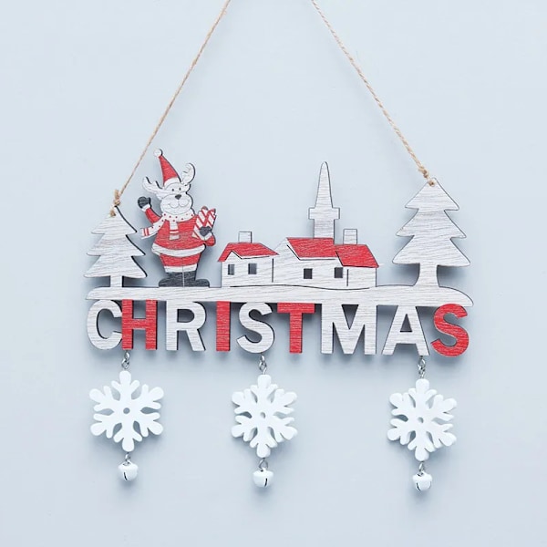 Trä Jul Hänge Dörr Hängande Ornament För Hem Vägg Jul Träd Dekor