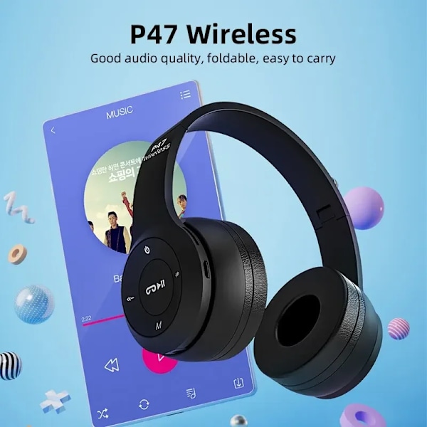 Stereo P47 Headset 5.0 Bluetooth Headset Folding Series