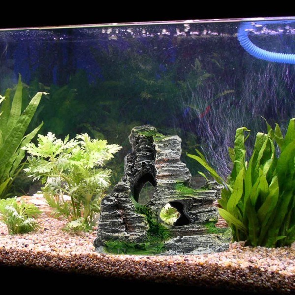 Hjem Akvarie Sten Hule Fisk Kank Dekorationer Ornament Bjerg Skjule Gule Akvarie Tilbehør