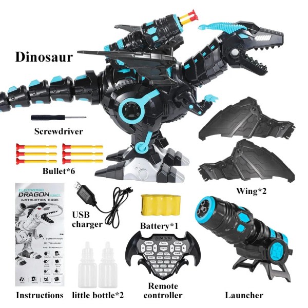 Mist Spray Fjärrkontroll Dinosaurier Leksaker Elektrisk Dinosaurie RC Robot Djur Utbildningsleksaker