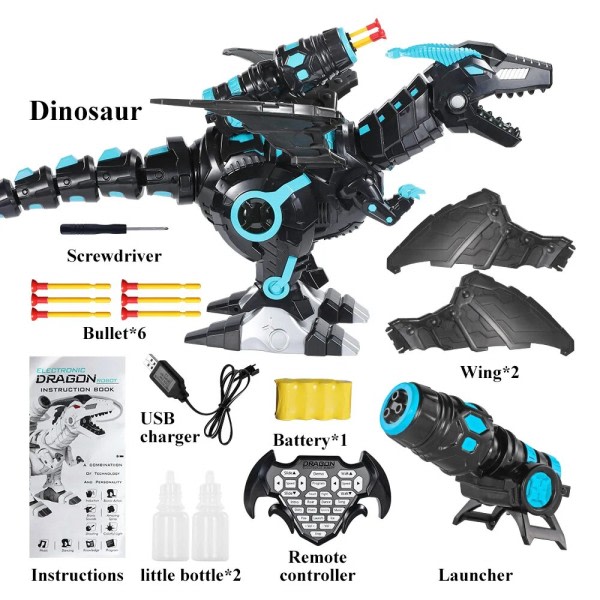Tåge Spray Fjernbetjening Dinosaurer Legetøj Elektrisk Dinosaur RC Robot Dyr Uddannelseslegetøj