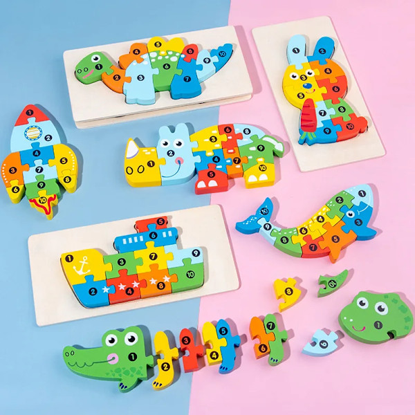 Montessori Trä Småbarn pussel