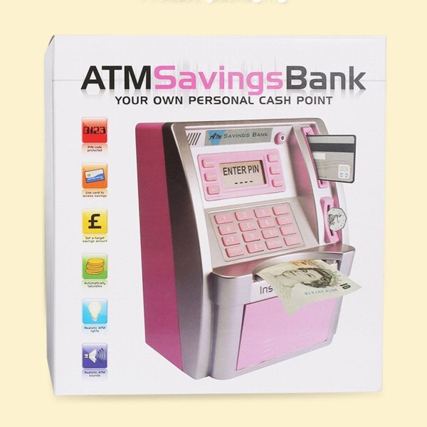 Mini intellektuell minibank modell sparing bank barn sparing penger opplysning maskin