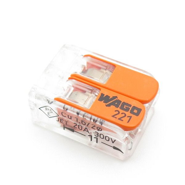 Origin  221-412 10PCS Installation Terminal Bolcks And Connector 2 Pin Compact Splicing Connector