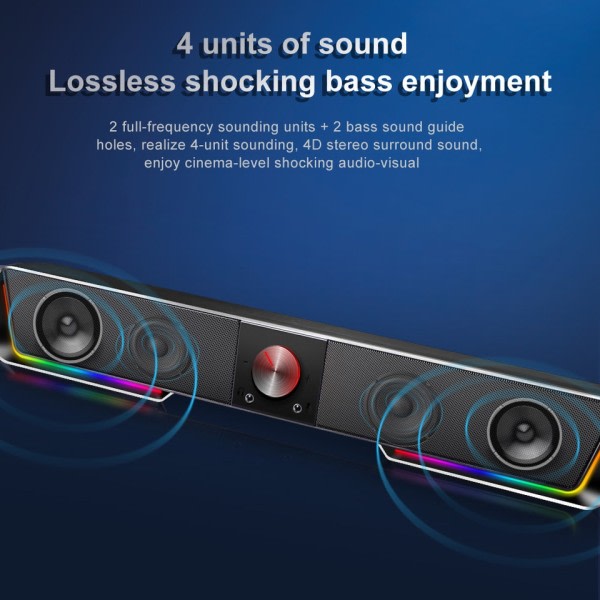 Darknets understøtter Bluetooth Wireless aux 3.5 surround RGB højttalere søjle sound bar