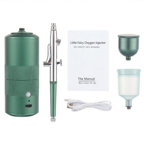 Ilt Injektor Nano Tåge Tåge Sprayer Luft Kompressor Kit Til Negle Tatovering Kunst Skønhed Dekoration