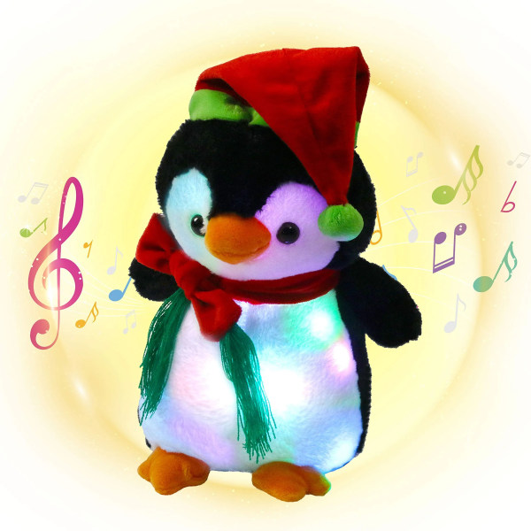 Penguin Elg Musical Plyd Legetøj Nødt Julegave til piger Vuggeviser Sange udstoppede dyr
