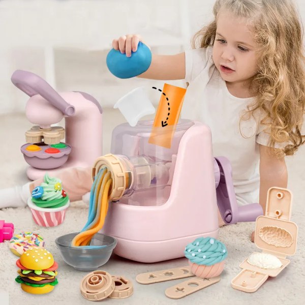 Keittiö Teeskentely Leikki lelu tytöille Simulaatio nuudeli kone tee-se-itse väri muta opetus pelit lapsille lelut