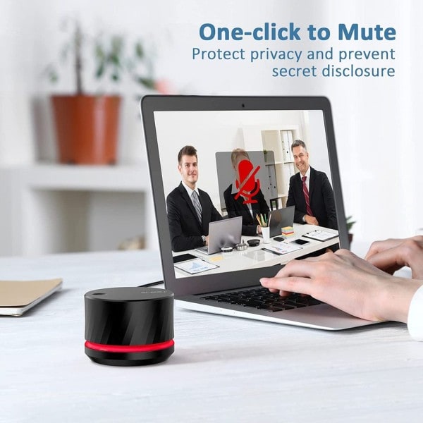 USB Volum Kontroll knapp EMEET USB Multimedia Kontroller knapp med Ett-klikk Mute Function og Musikk Switching Multimedia Control
