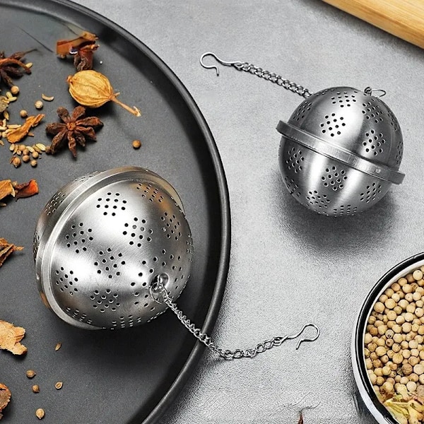 304 Ruostumaton teräs Tee Haude Pyöreä Lukitus Mauste Tee Pallo Siivilä Mesh Infuser Tee Suodatin Siivilä Keittiö tarvikkeet