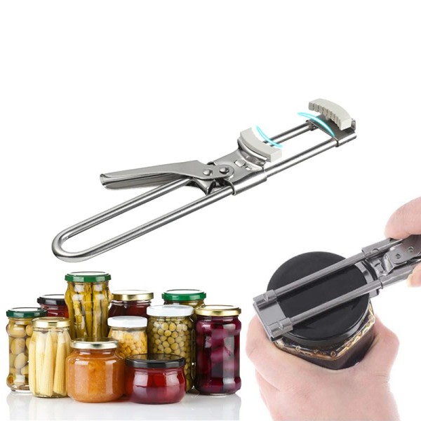 Burk öppnare Justerbar Rostfritt Stål Halkfritt Multifunktion Manuell Burk Flaska Flask Lock öppnare