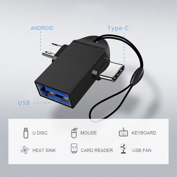 Mobil telefon adapter usb stik multifunktion to-i-én Android TYPE-C
