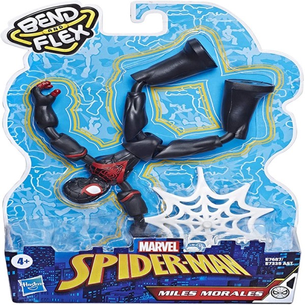 Spiderman Figur for Child Over 3 Marvel Bend and Flex Miles Morales Action Figure Toy