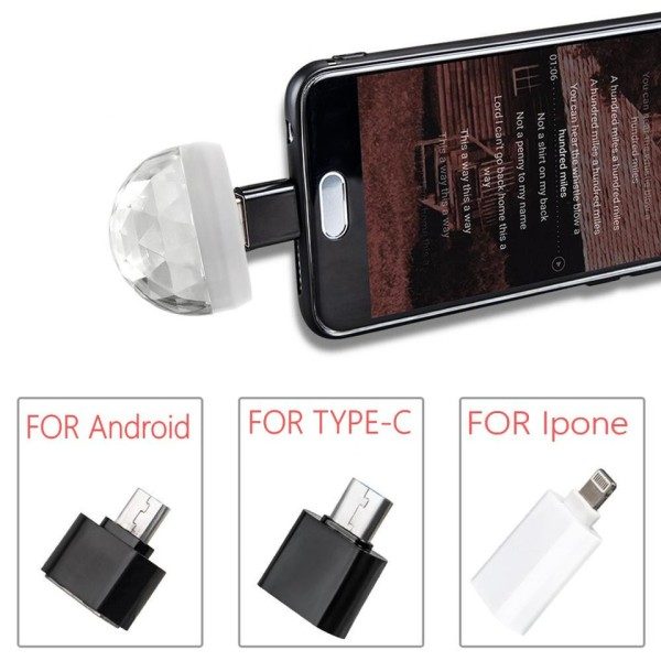 Led Apple USB auto USB Ambient Light DJ RGB Mini värillinen musiikki ääni liitäntä loma bileet ilmapiiri