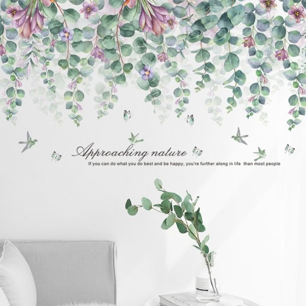 Store natur grønne blader vegg klistremerker for stue rom soverom TV sofa bakgrunn avtakbare DIY vegg dekaler