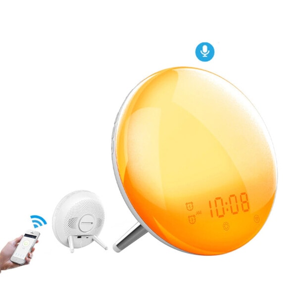 WiFi Smart Wake Up Light Alarm Clock Trådlös Fjärrkontroll Kontroll