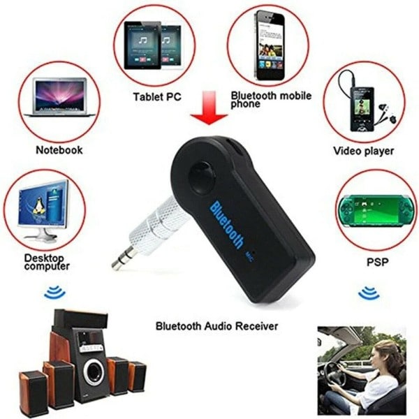 Uppdaterad 5.0 Bluetooth Ljud Receiver Mini Bluetooth Stereo AUX USB för PC Hörlurar Bil Handfree Trådlös Adapter