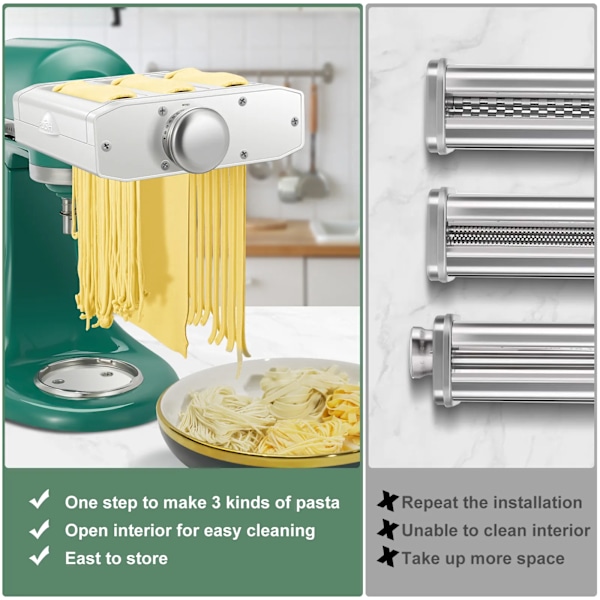 3-in-1 pasta tela ja leikkuri varusteet keittiön vakio sekoittimelle