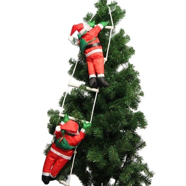 jul tomten klättring stege docka jul träd hängande dekoration inomhus dörr vägg jul hänge