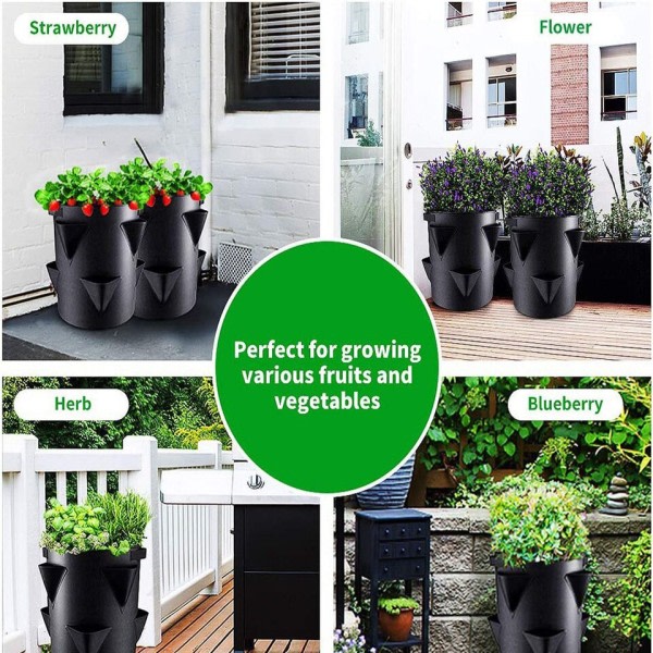 Vår Jordgubbe Odling påse grönsak plantering påse odla kruka växt 5/7/10Gal Grow påse trädgård terrass