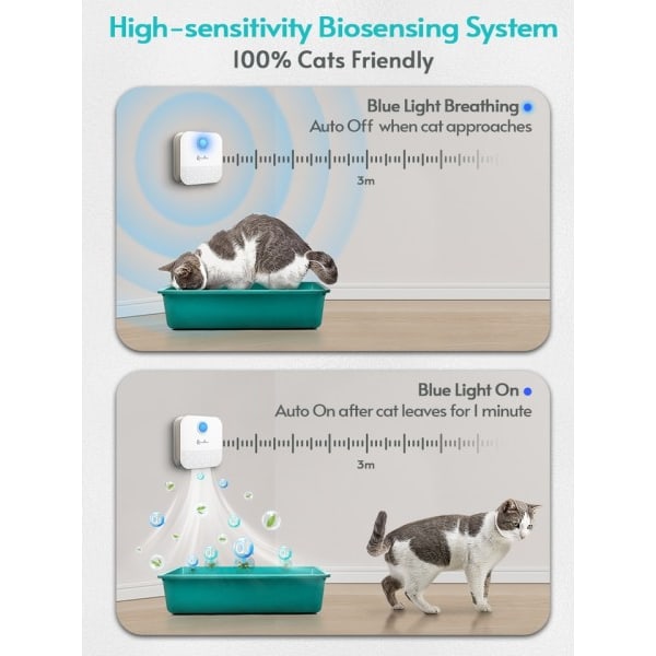 4000mAh Smart Katte lugt renser til katteaffald boks lugtfjerner kæledyr toilet luftrenser hunde kattekuld deodorant