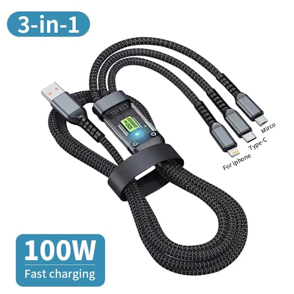 3 In 1 100W LED  Digital Display  USB kabel Typ C Usb Micro