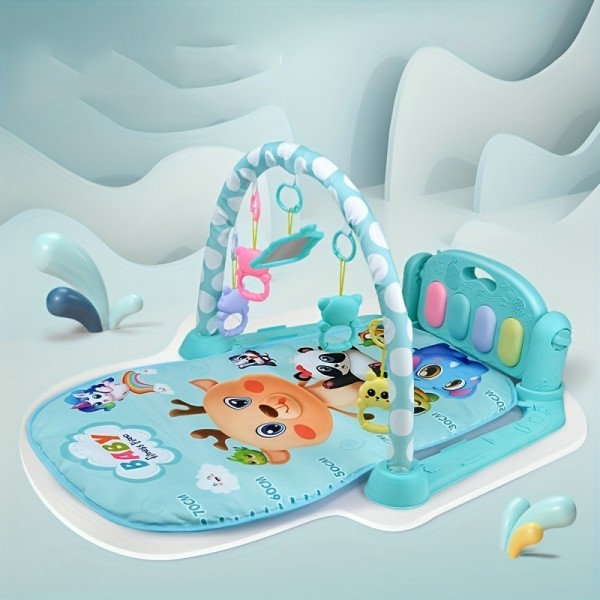 Nyfödd bebis musik ljus pedal piano  sovmatta spel filt leksak set