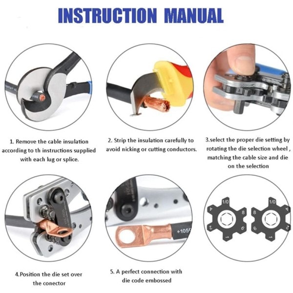 Kabel Lug Crimping Tool for Heavy Duty Wire Logger
