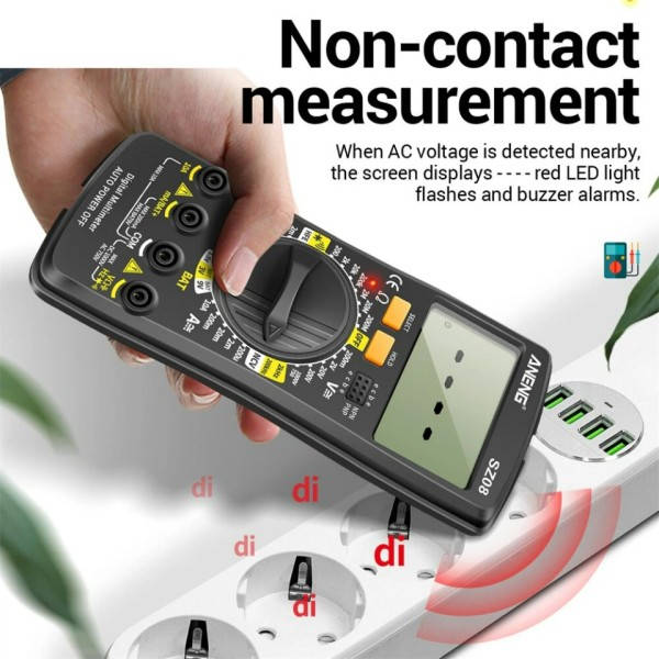 Digital Ultra-tynd Multimeter Opbevaring Professionel Meter Auto Voltmeter