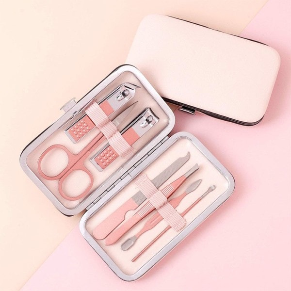 7 st set proffs manikyr set rostfritt stål hög kvalitet nagelklippare nagelkonst kit