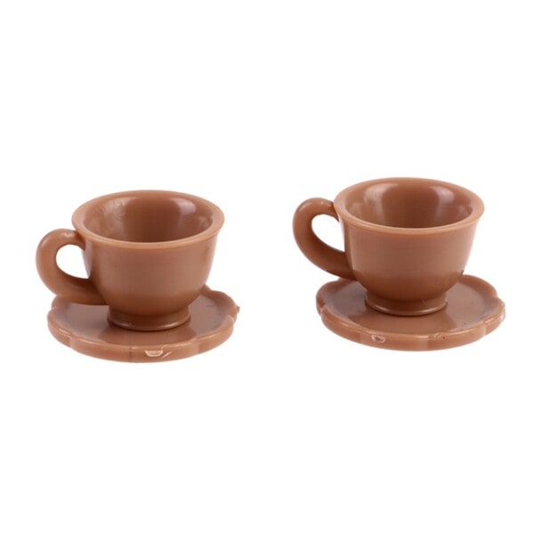 Dockskåp Mini Te Servis Tekopp Kaffe Kopp W/Tray Tallrik Kök Inredning leksak