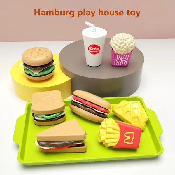 Avtakbar Snack Hamburger Plast Letsom Leke Leke Hus Mat sett