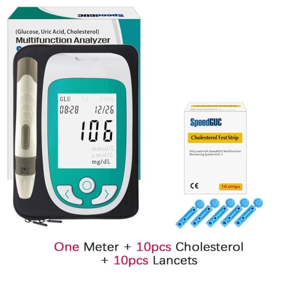 3i1 Multifunktion Kolesterol Urinsyra Blod Glukos Mätare Glukometer Kit
