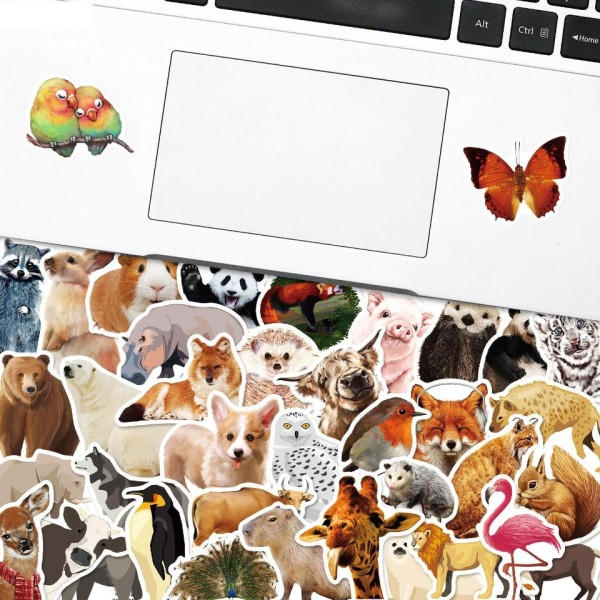 50 stykker Tegneserie Zoo Ville Dyr Klistermerker Kawaii Hund Gris DIY Barn Leker