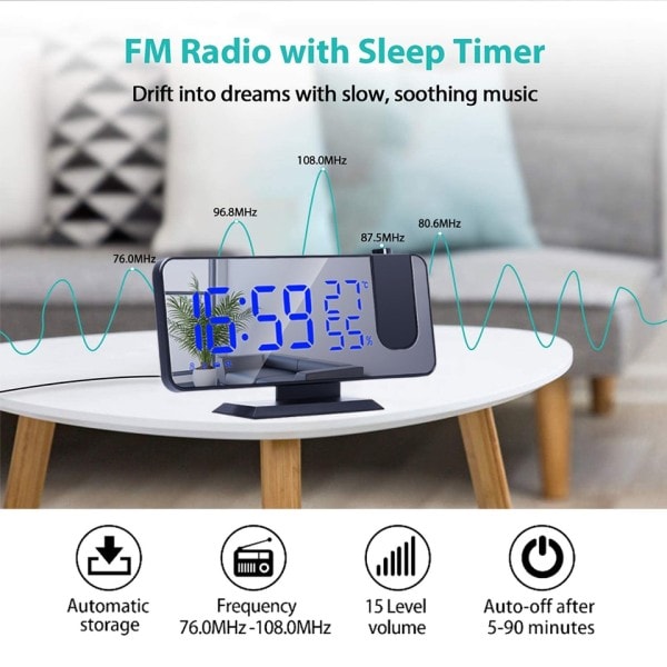 LED digitaalinen projektio herätys kello pöytä elektroninen herätys kello projektiolla FM radio aika projektori