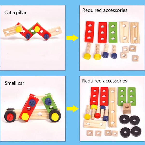 Koulutus Montessori Lapset lelut Puinen Toolbox Pretend Play setti