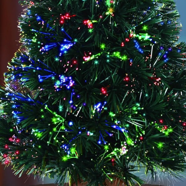 Grønn Forbelyst Mini  Fiber Optikk Bordplate Kunstig Juletre med LED lys gull sokkel Xmas Bord bord tre