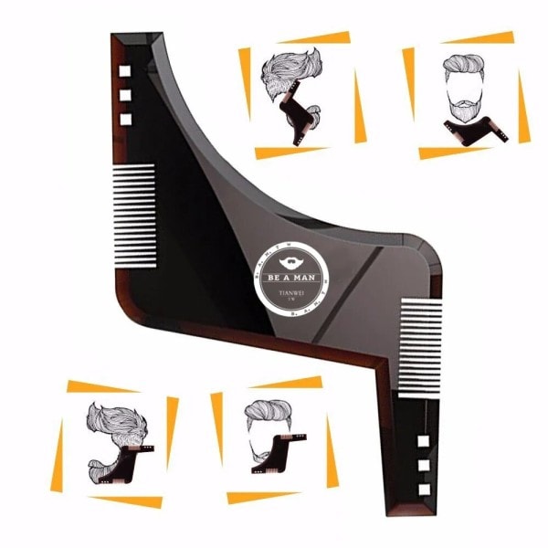 Skæg Styling Shaping Skabelon Kam Ny Barber Værktøj Symmetri Trimning Shaper Stencil