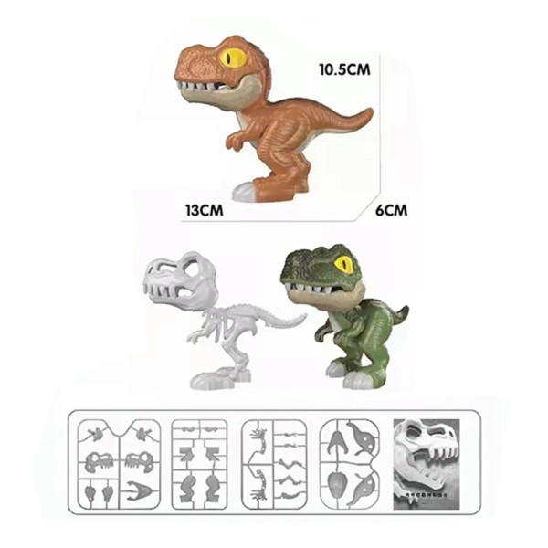 Børn Puslespil Gør det selv 3D Samling Populær Videnskab Små Dinosaur Manuel Samling Iført Dinosaur Legetøj