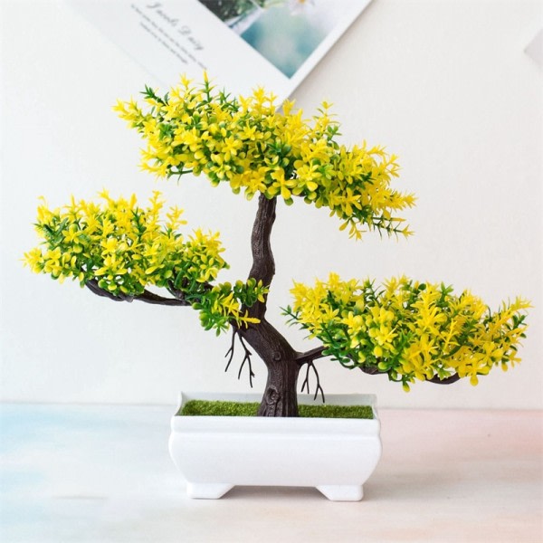 Kunstig plast planter bonsai liten tre potte falsk plante potte blomst