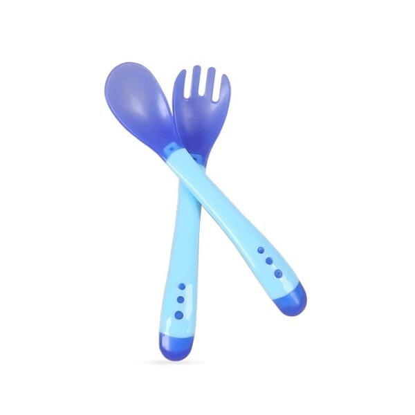 1 Set Baby Matning Servis Temperatur Avkänning Silikon sked