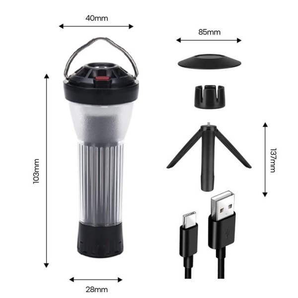 3000mAh Camping Lantern med magnetisk base Similar To Blackdog Goal Zero Lantern 5 Belysning Modes LED Lommelygter