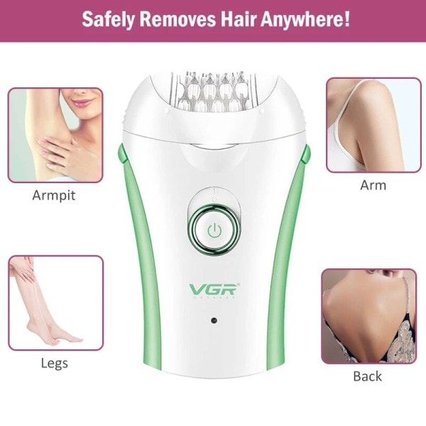 Elektrisk Epilator Til Kvinder Hårfjerning Ansigt og Krop  Ben Underarme Bikini Vaskbar Genopladelig Hårfjerner